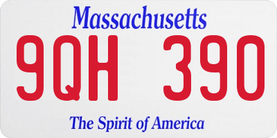 MA license plate 9QH390