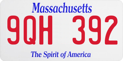 MA license plate 9QH392