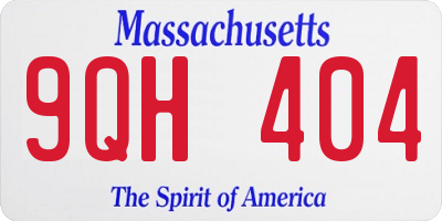 MA license plate 9QH404