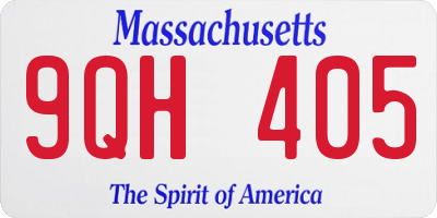 MA license plate 9QH405