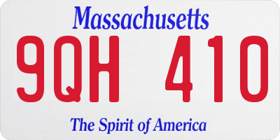 MA license plate 9QH410