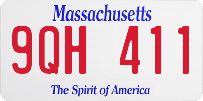 MA license plate 9QH411
