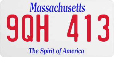 MA license plate 9QH413