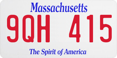 MA license plate 9QH415