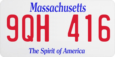 MA license plate 9QH416