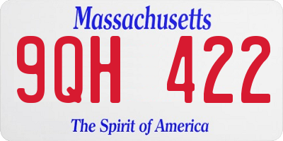 MA license plate 9QH422