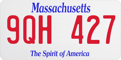 MA license plate 9QH427