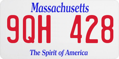 MA license plate 9QH428
