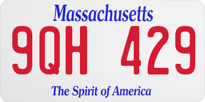 MA license plate 9QH429