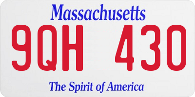 MA license plate 9QH430