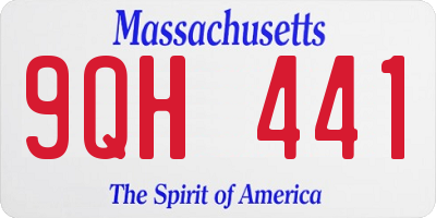 MA license plate 9QH441