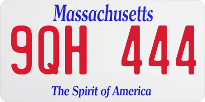 MA license plate 9QH444