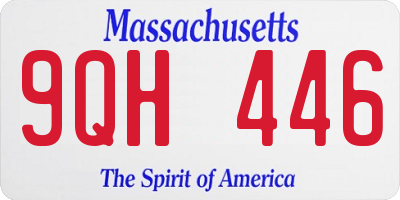 MA license plate 9QH446
