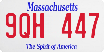 MA license plate 9QH447