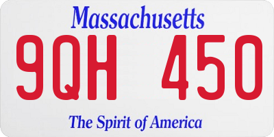 MA license plate 9QH450