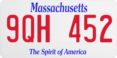 MA license plate 9QH452