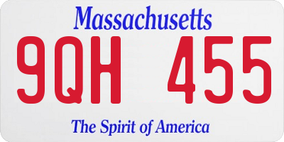 MA license plate 9QH455