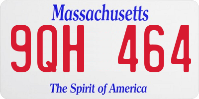 MA license plate 9QH464