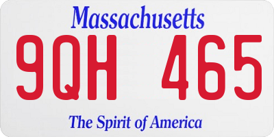 MA license plate 9QH465