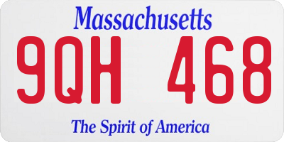 MA license plate 9QH468