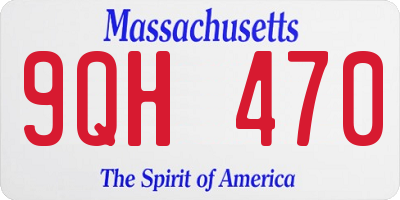 MA license plate 9QH470