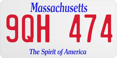MA license plate 9QH474