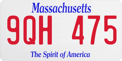 MA license plate 9QH475