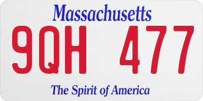 MA license plate 9QH477