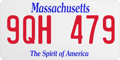 MA license plate 9QH479