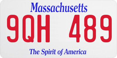 MA license plate 9QH489