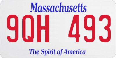 MA license plate 9QH493