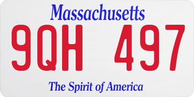 MA license plate 9QH497