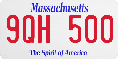 MA license plate 9QH500