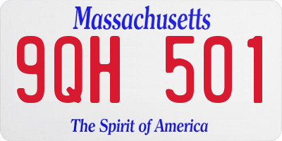 MA license plate 9QH501