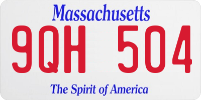MA license plate 9QH504