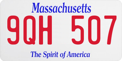 MA license plate 9QH507