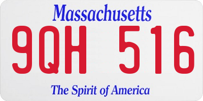 MA license plate 9QH516