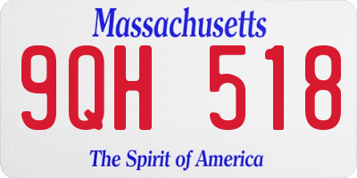 MA license plate 9QH518