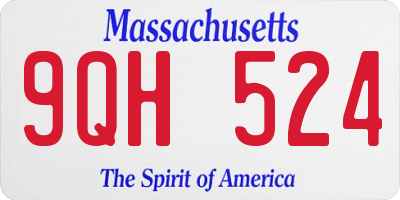 MA license plate 9QH524