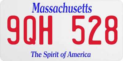 MA license plate 9QH528