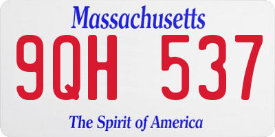 MA license plate 9QH537