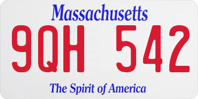 MA license plate 9QH542