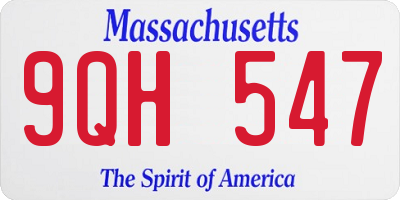 MA license plate 9QH547