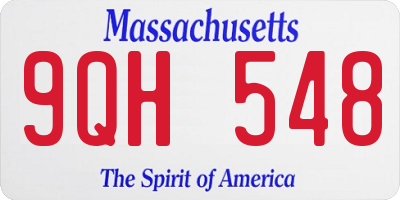 MA license plate 9QH548