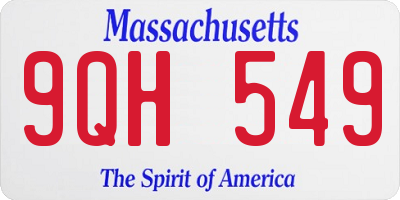 MA license plate 9QH549