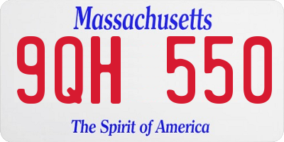 MA license plate 9QH550