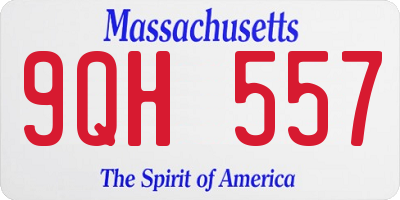 MA license plate 9QH557