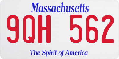 MA license plate 9QH562