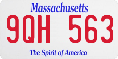 MA license plate 9QH563