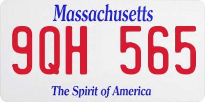 MA license plate 9QH565